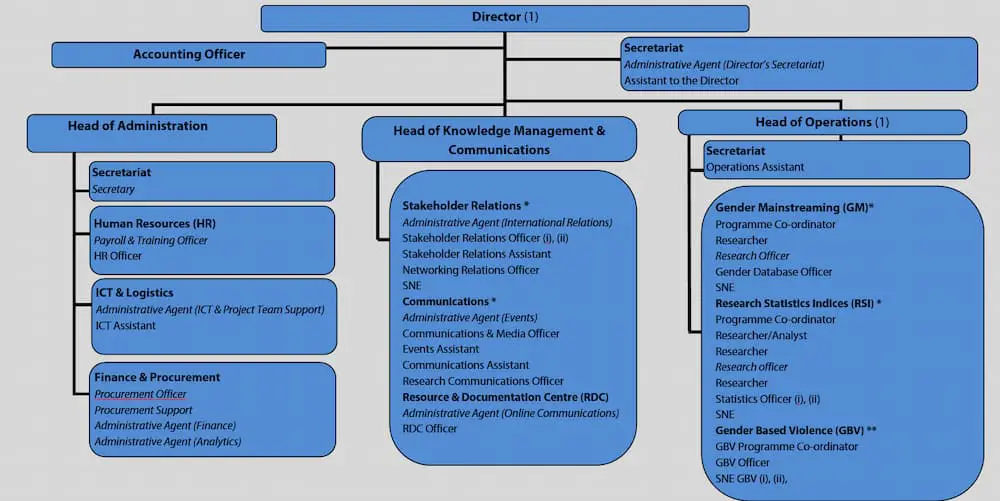 Picture of the Organisational structure of European Institute for Gender Equality EIGE
