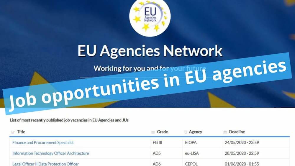 Job opportunities in EU agencies