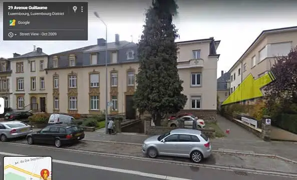 Google Maps Streetview screenshot of at ALLINGUA Language Centre, 29 Avenue Guillaume, L-1650 Luxembourg