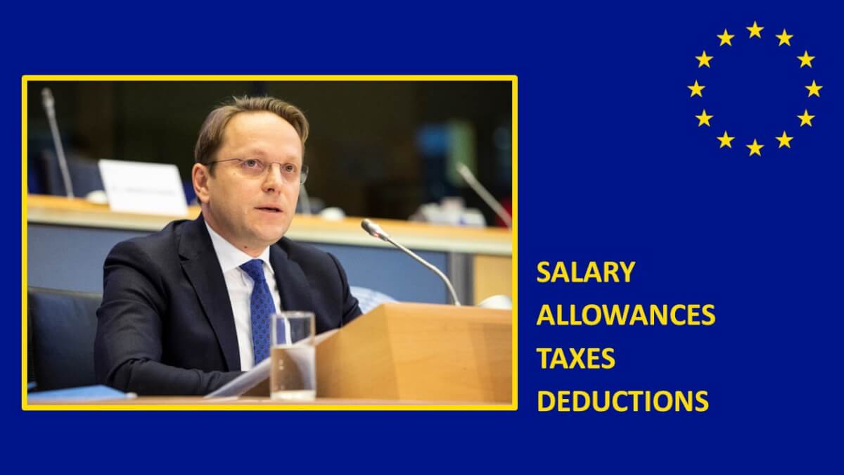 What is the salary of Oliver Varhelyi, European Commission Commissioner?￼