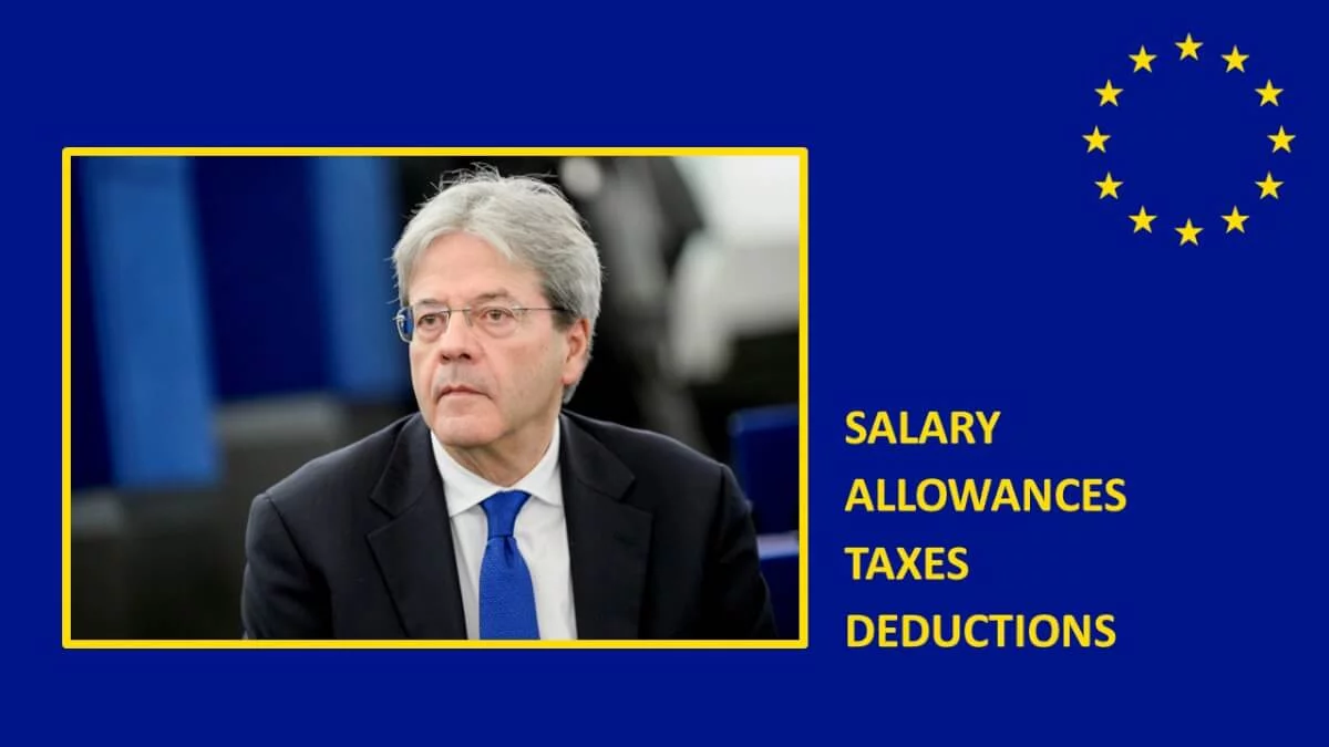 What is the salary of Paolo Gentiloni, European Commission Commissioner?