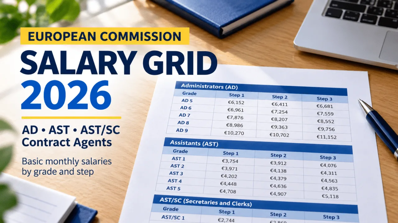 European Commission salary grid 2026 - staff regulations Articles 66 and 93