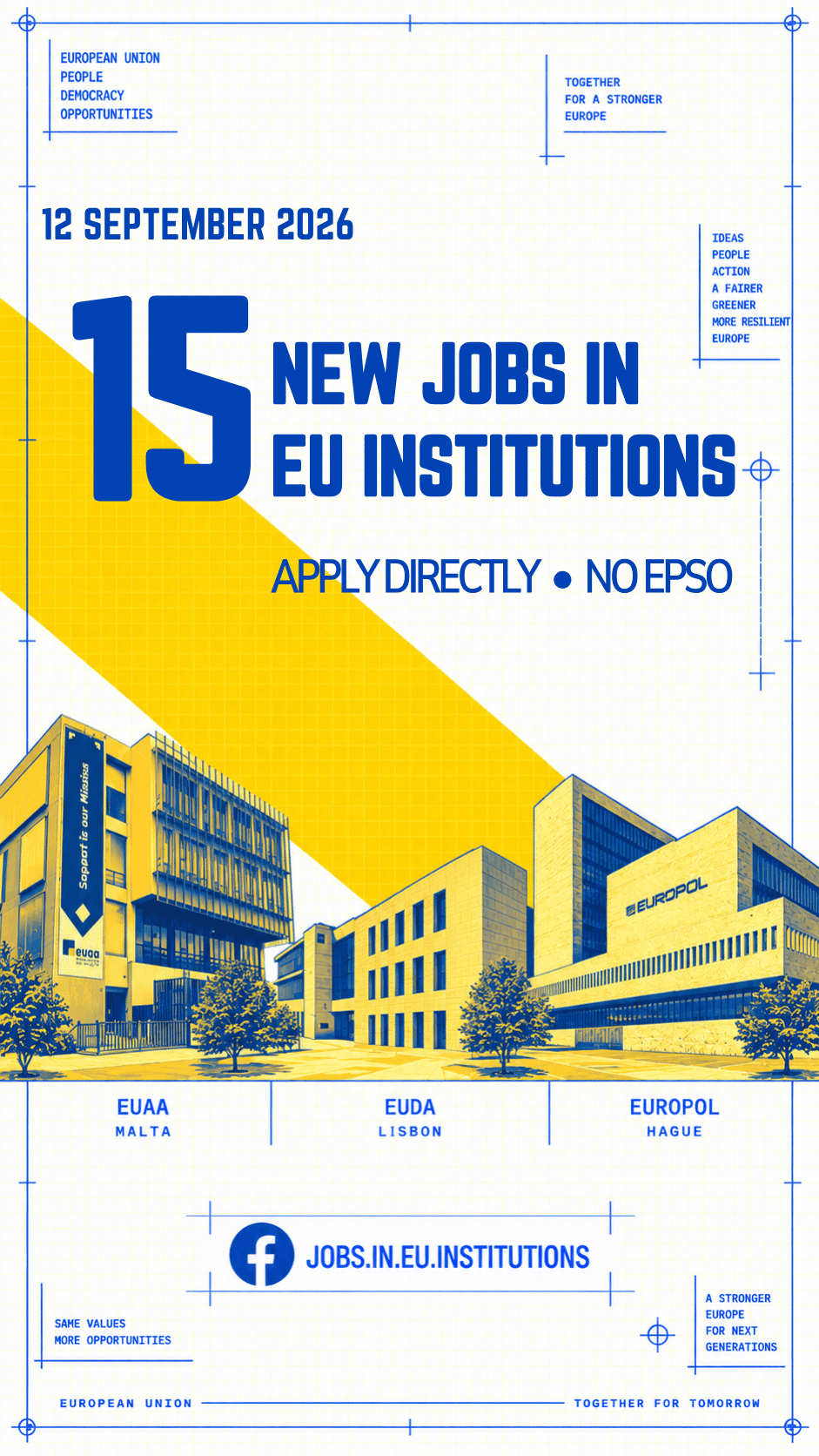 💼 15 NEW EU INSTITUTIONS VACANCIES WITHOUT EPSO CONCOURS 🇪🇺 12/09/26