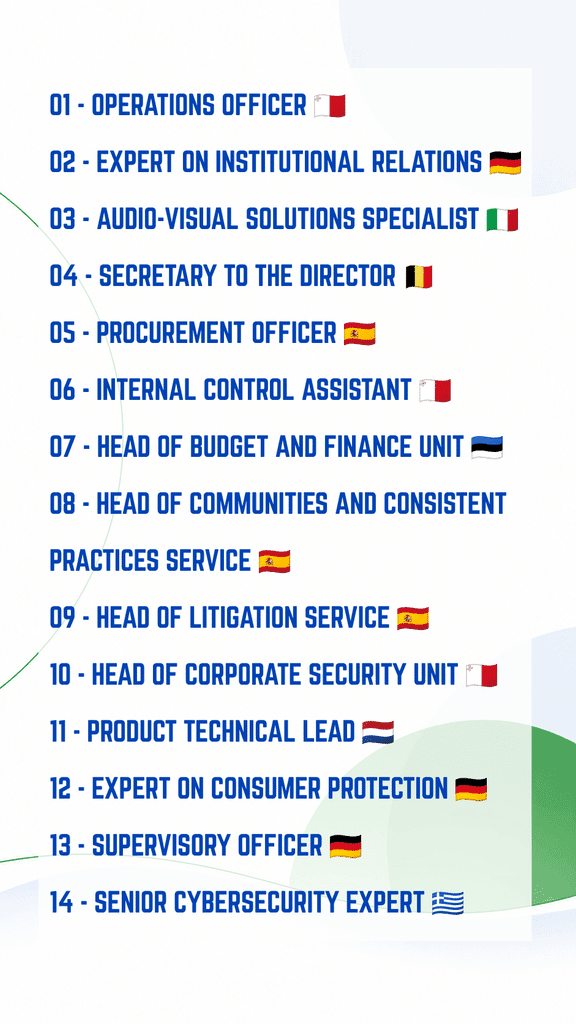 Image with list of vacancies 